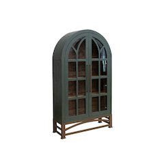 Obsidian 2 Glass Door Console, Forest Green