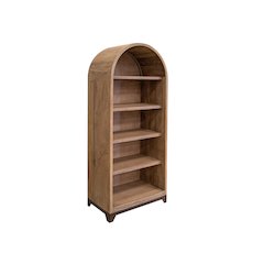 Natural Parota 5 Shelf Bookcase, Brown cappuccino