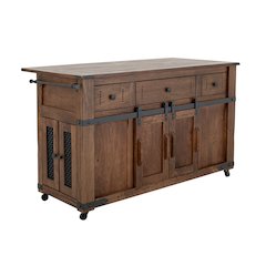 Parota Kitchen Island, Cinnamon Brown