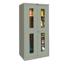 400 Series Stationary SV Combination Cabinet, 36"W x 24"D x 72"H, 725 Dark Gray, Single Tier, Double Safety-View Door, 1-Wide, Assembled