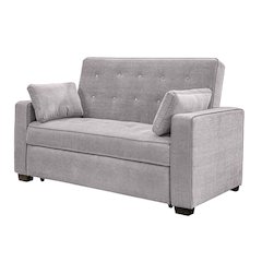 Augustine Full Convertible Loveseat Light Grey