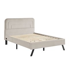 Adaline Upholstered Bed Full Light Gray