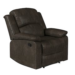 Derby Manual Recliner Java Faux Suede
