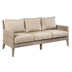 Cornwall Woven Wood Deep Seating Conversation Set with Sunbrella Cast Shale Cushions