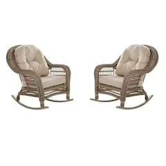 Outdoor Garden Patio 2 Pc Cappuccino Furniture Conversation Set