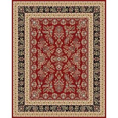 LYNDHURST, RED / BLACK, 9' X 12', Area Rug