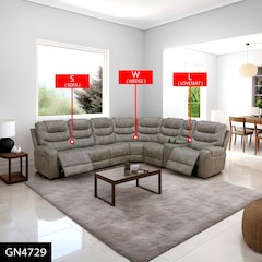 Max Power Recliner Living Room Set with LED Grey