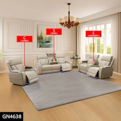 Max Power Recliner Living Room Set with LED Beige