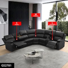 Max Power Recliner Living Room Set Black