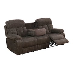 Brown Cashmere Fleece Living Room Recliner Sofa