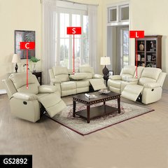 Max Power Recliner Living Room Set with LED Beige