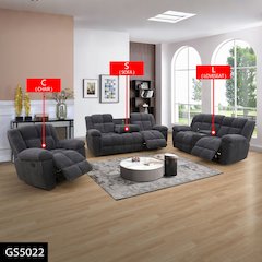 Max Power Recliner Living Room Set with LED Dark Grey