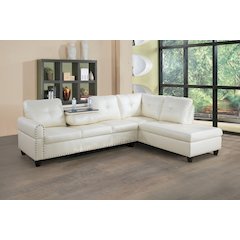 Sectional Sofa Set For Living Room In Right Facing Cream White Color