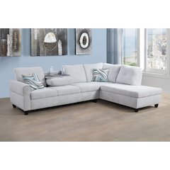 Sectional Sofa Set For Living Room In Right Facing Gray White Color