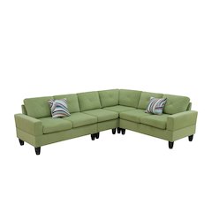 Sectional Sofa Set For Living Room In Apple Green Color