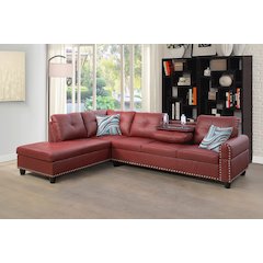 Sectional Sofa Set For Living Room In Left Facing Red Color