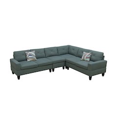Sectional Sofa Set For Living Room In Dendrobium Green Calico Color