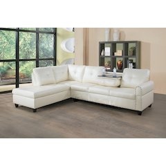 Sectional Sofa Set For Living Room In Left Facing Cream White Color