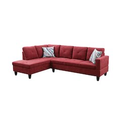 Sectional Sofa Set For Living Room In Left Facing Medium Red Flannel Color