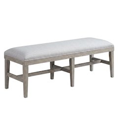 Gray Upholstered Bench – Dining, Bed, or Bedroom Bench with Wood Frame