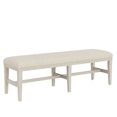 Beige Upholstered Dining Bench – Wood Bed Bench for Bedroom or Hallway