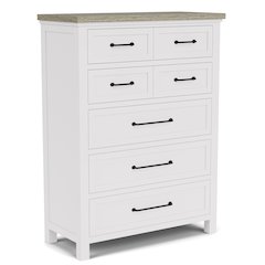 Cora White Five Drawer Chest