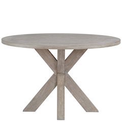 Gray Round Dining Table, 48 Inch Dining Table for Kitchen or Dining Room