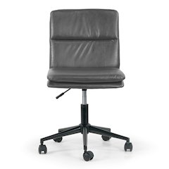 Avak Gray Faux Leather Adjustable Height Swivel Office Chair
