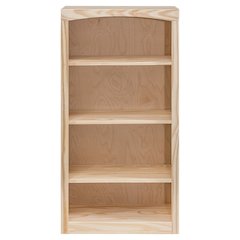 Traditional Unfinished Pine Bookcase, Rectangular