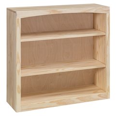 Traditional Unfinished Pine Bookcase, Square