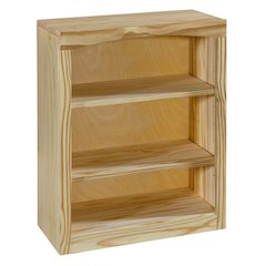 Traditional Unfinished Pine Bookcase, Rectangular