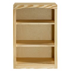 Traditional Unfinished Pine Bookcase, Rectangular