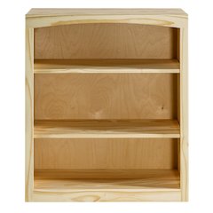 Traditional Unfinished Pine Bookcase, Rectangular