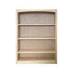 Traditional Unfinished Pine Bookcase, Rectangular