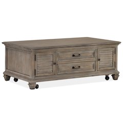 Lancaster Dovetail Grey Lift Top Storage Cocktail Table With Casters