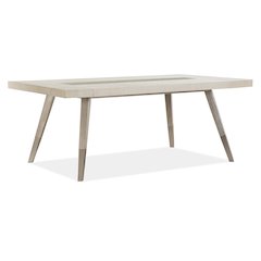 Lenox Warm Silver And Acadia White Extendable Rectangular Dining Table