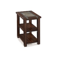 Roanoke Cherry And Slate Rectangular Chairside End Table