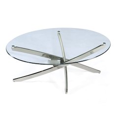 Zila Brushed Nickel Oval Cocktail Table