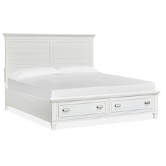 Charleston White Dove Queen White Panel Storage Bed