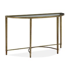 Copia Antiqued Silver With Gold Tint Demilune Sofa Table