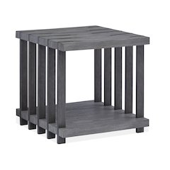 Eldridge Weathered Gravel And Satin Bronze Rectangular End Table