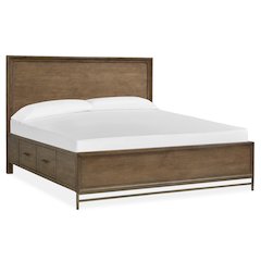 Lindon Belgian Wheat And Coffee Bean King Panel Storage Bed