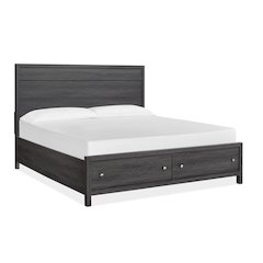 Merrifield Raisin Black King Panel Storage Bed