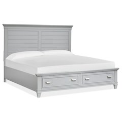 Charleston Harbor Gray King Grey Panel Storage Bed
