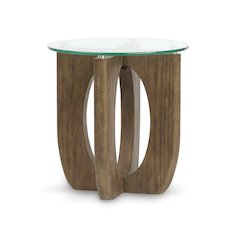 Lainey Almond Round End Table