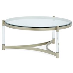 Silas Platinum And Clear Acrylic Round Cocktail Table