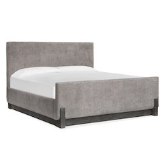 Kinsley Black Heron Queen Upholstered Panel Bed