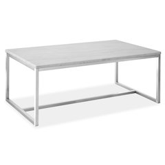 Esme White Marble And Brushed Nickel Rectangular Cocktail Table