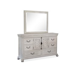 Bronwyn Alabaster Drawer Dresser With Landscape Mirror