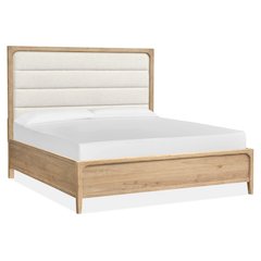 Somerset Butternut King Upholstered Panel Bed